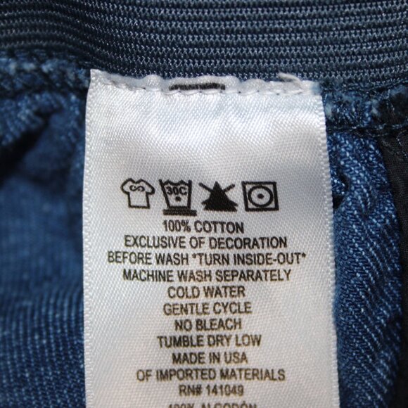 Life Nature Love Jeans Sz S X 30 Blue Denim Elastic Waist Pockets 100% Cotton - Picture 8 of 12